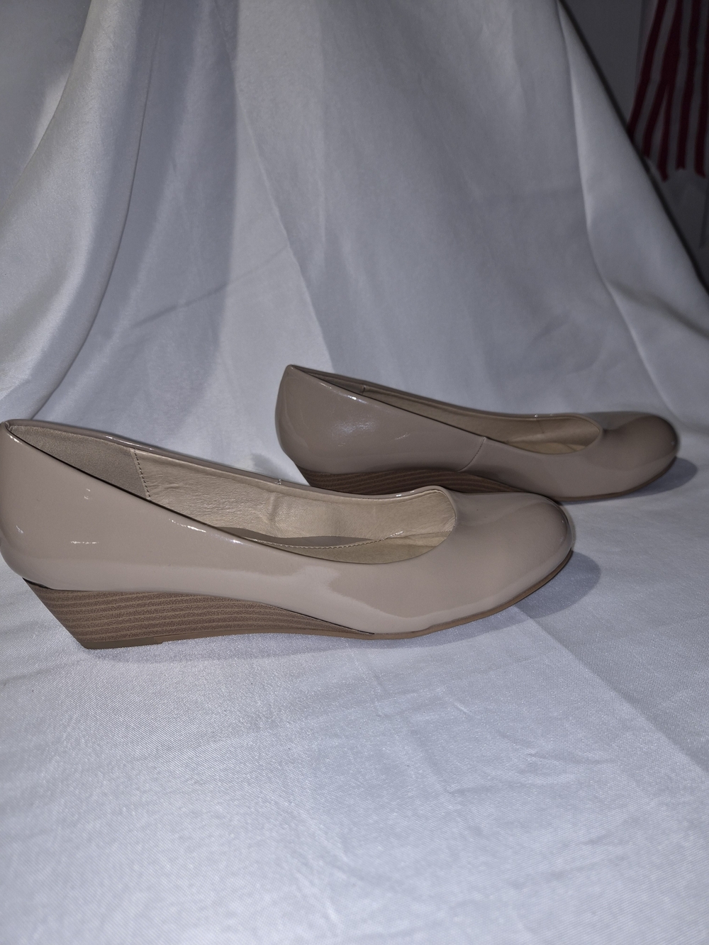 CL by Chinese Laundry Nude Patent Wedge Mules